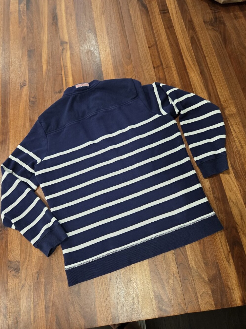 Vineyard Vines The Shep Shirt Nautical Striped Quarter-Zip Pullover Large - Picture 2 of 8
